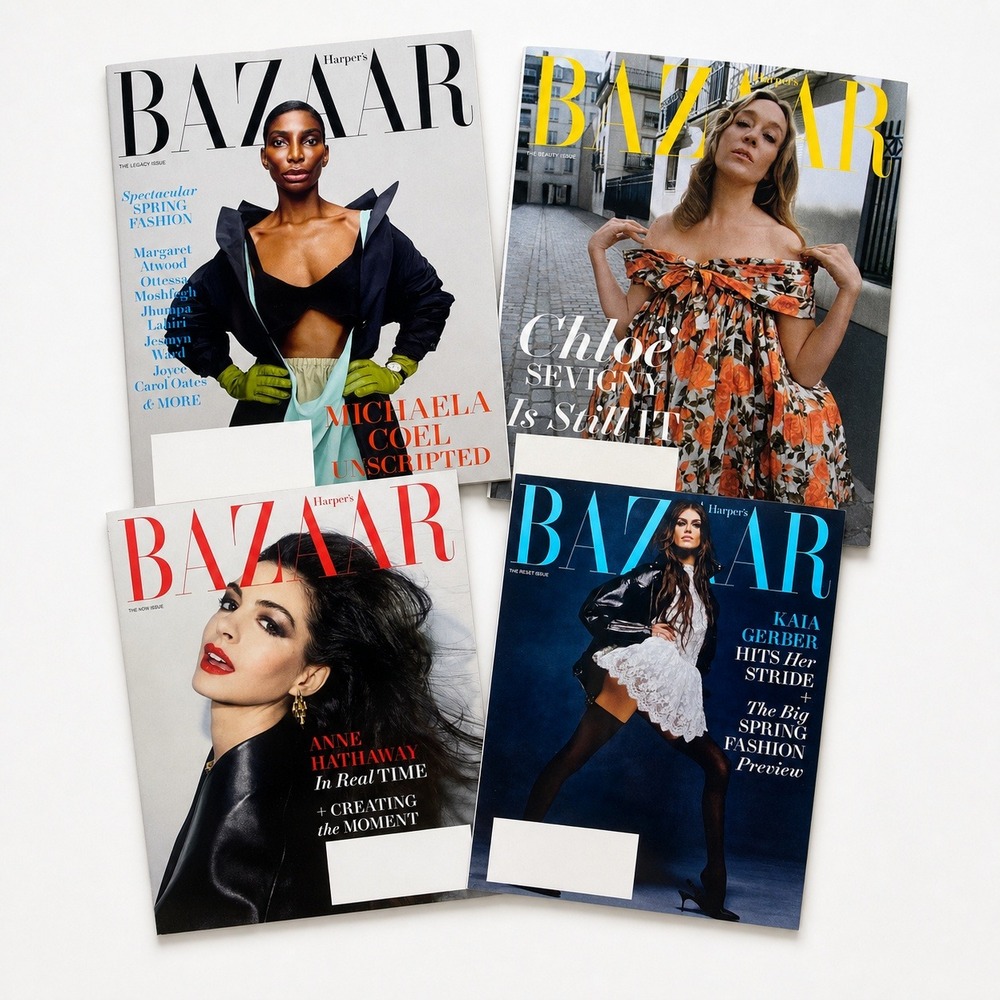 Harper's Bazaar Magazine Lot 4 Issues Winter Spring 2026 womens fashion